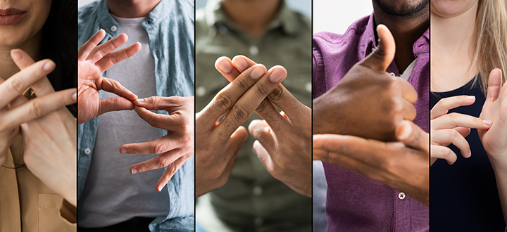 Adults,Learning,Sign,Language,For,Deaf,Disabled,Collage